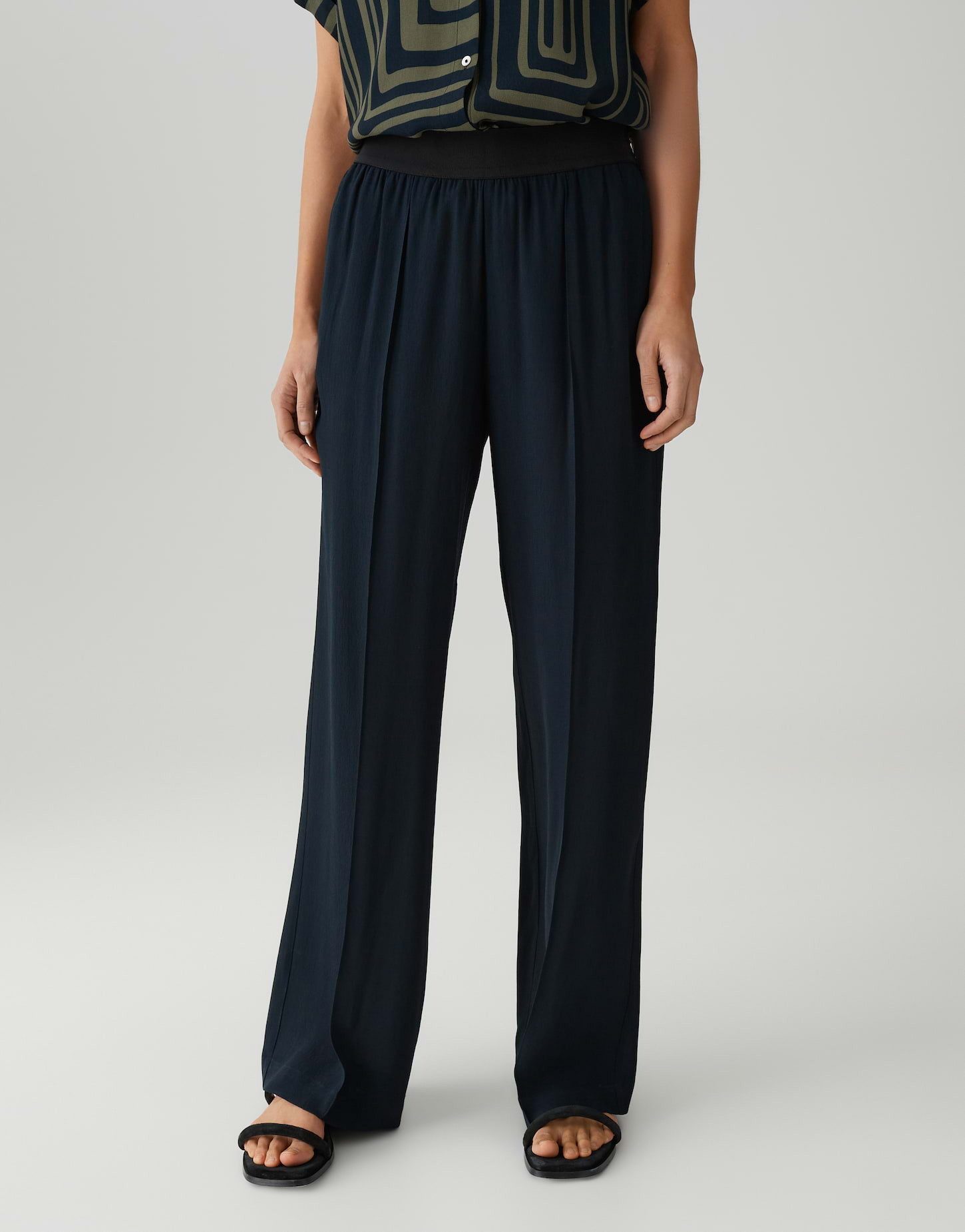 OPUS Damen Wide Leg Pants - Weite Hose Mit Komfortbund Business